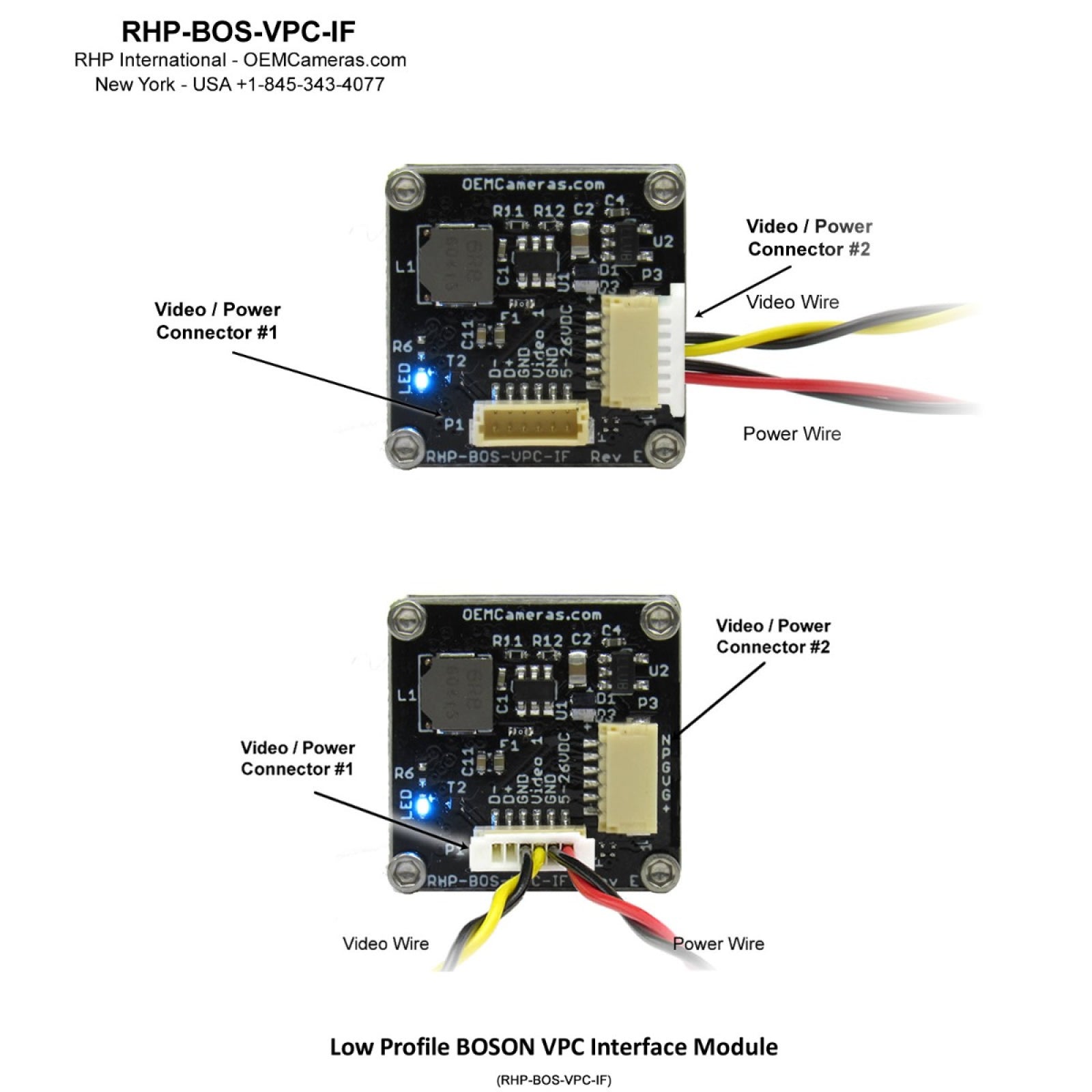 Low Profile BOSON VPC Interface Module with optional EXT. Sync in/out