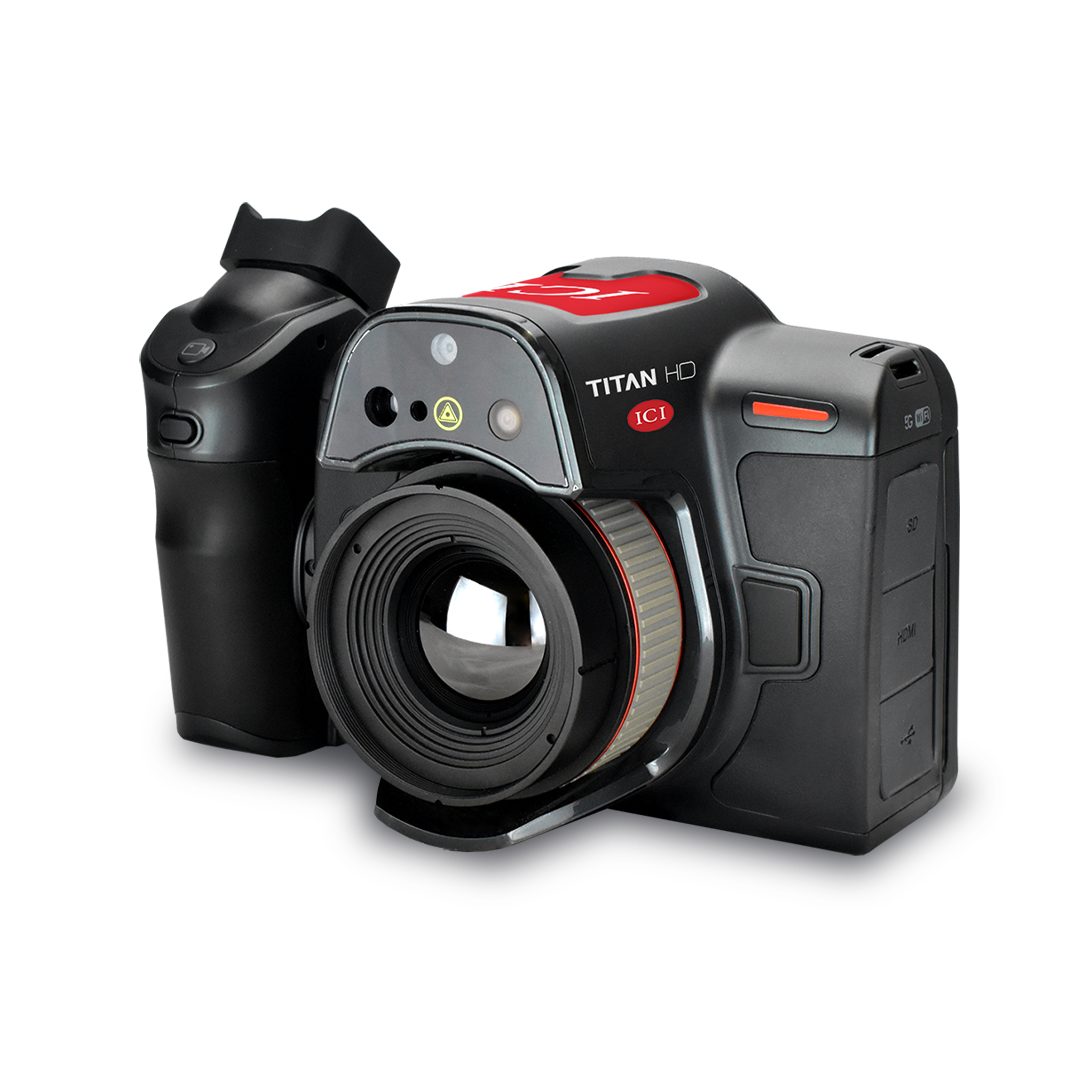 Image of TITAN 1280HD Handheld IR Camera | LWIR Handheld Thermal Camera Fast Video Industrial Range Motorized Lens 25° FOV used in thermal imaging applications.